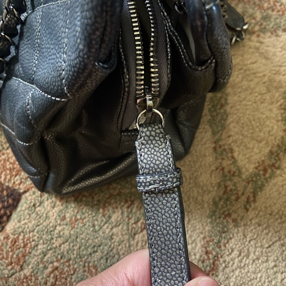 Authentic Chanel Purse CC Shopping Tote  silver hardware leather - Picture 5 of 17